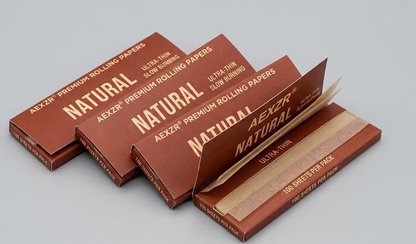 AEXZR® Bulk Rolling Papers Ultra-Thin Natural Sheets - Slow Burning - Classic Size.