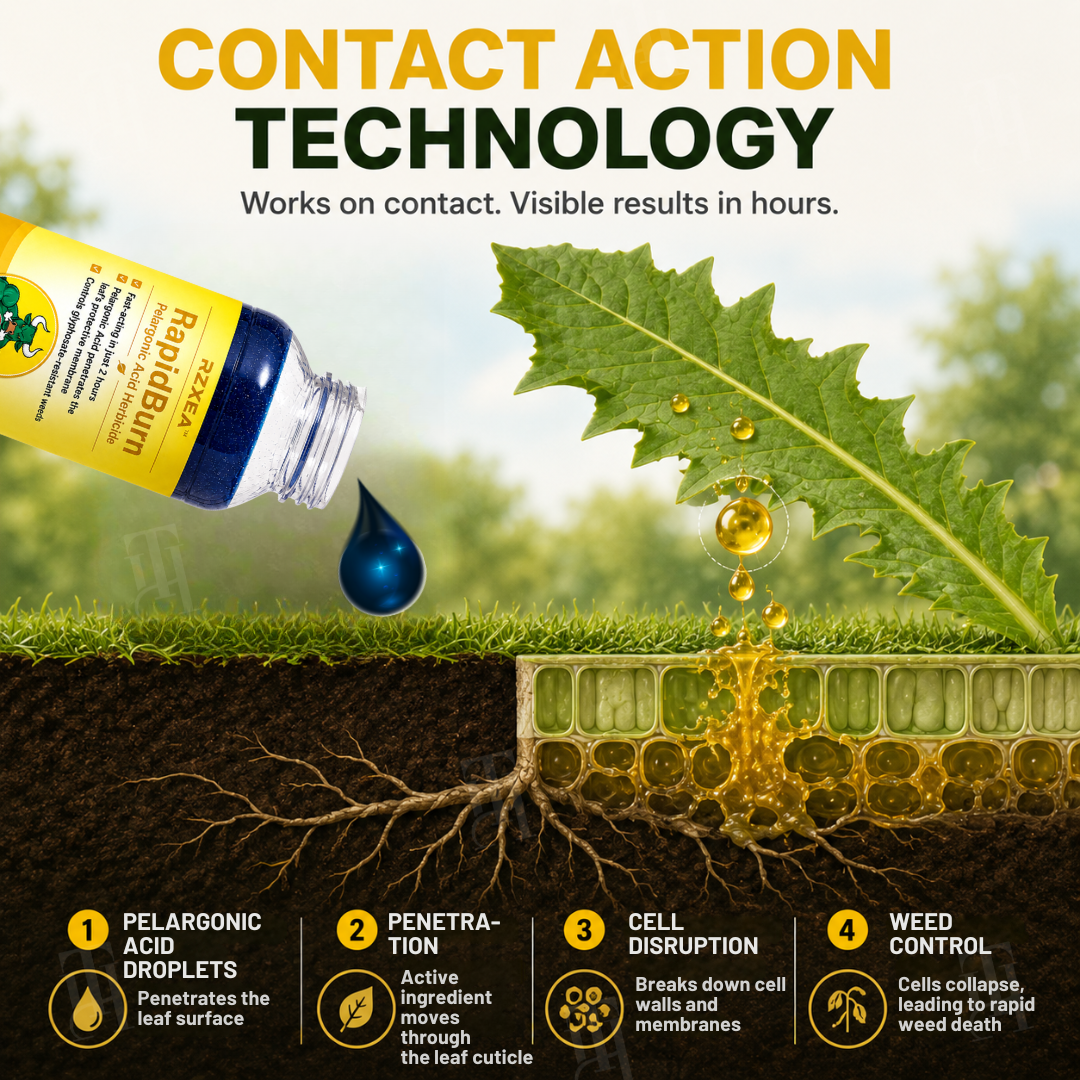 ✨ From Stubborn Weeds to Pristine Yard! | ⏱️ See Visible Wilting in Just 4 Hours! | RZXEA™ RapidBurn Contact Herbicide