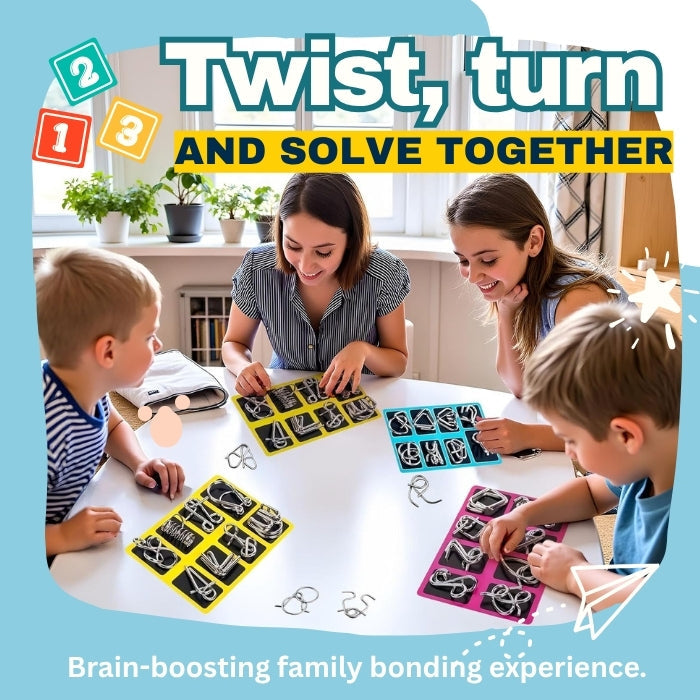 AEXZR® Metal Brain Teaser Puzzles | The Ultimate Screen-Free Challenge