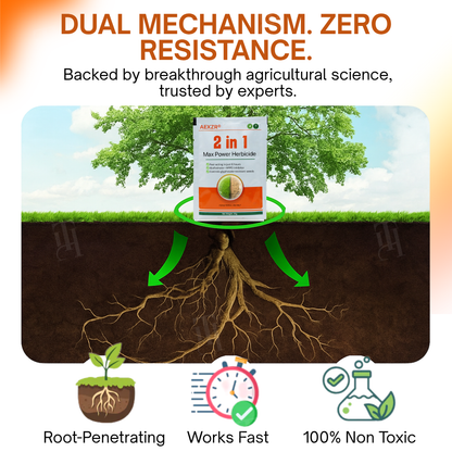 (100% Glyphosate-Free) | ⏳ Watch Weeds Wither in 6 Hours! AEXZR® 2-in-1 Max Power Herbicide