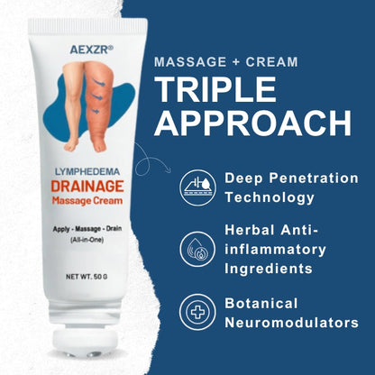 AEXZR® Advanced Lymphatic Drainage Massage Cream - Fast Relief for Swelling, Edema & Leg Heaviness - Natural Herbal Formula for Body Detox & Circulation Support 🌿✨