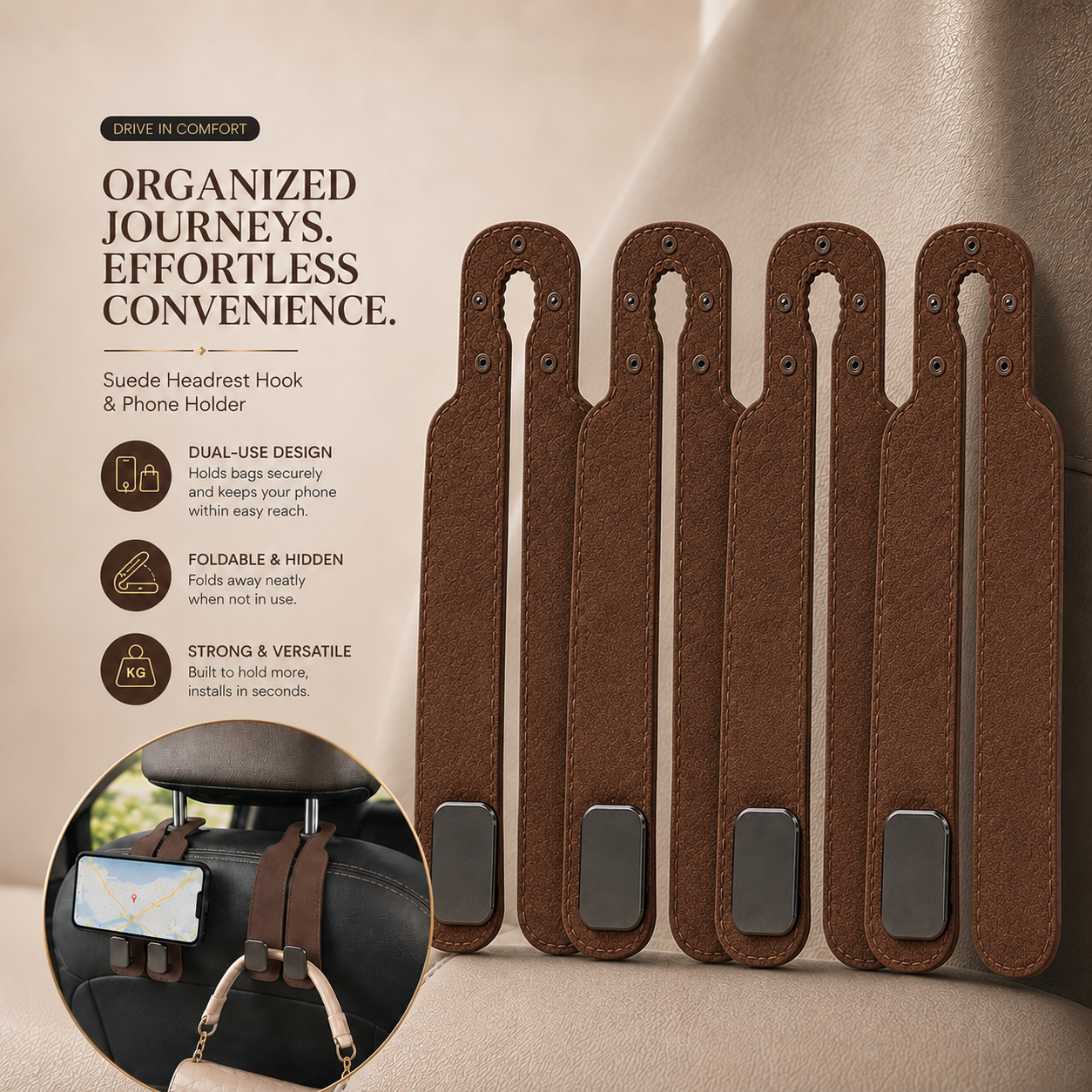 Universal Car Headrest Hooks