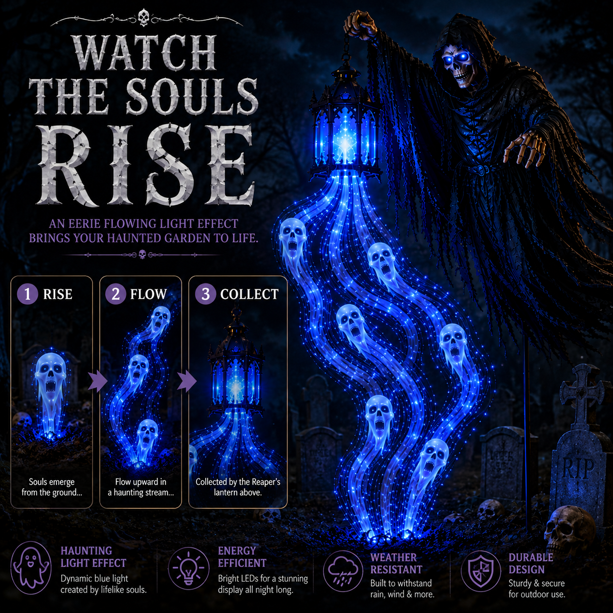 ⚡⚡⚡LAST 44 PCS LEFT!!! 🎁Today 50% OFF🎁💀Halloween Soul Harvester Animated Garden Light