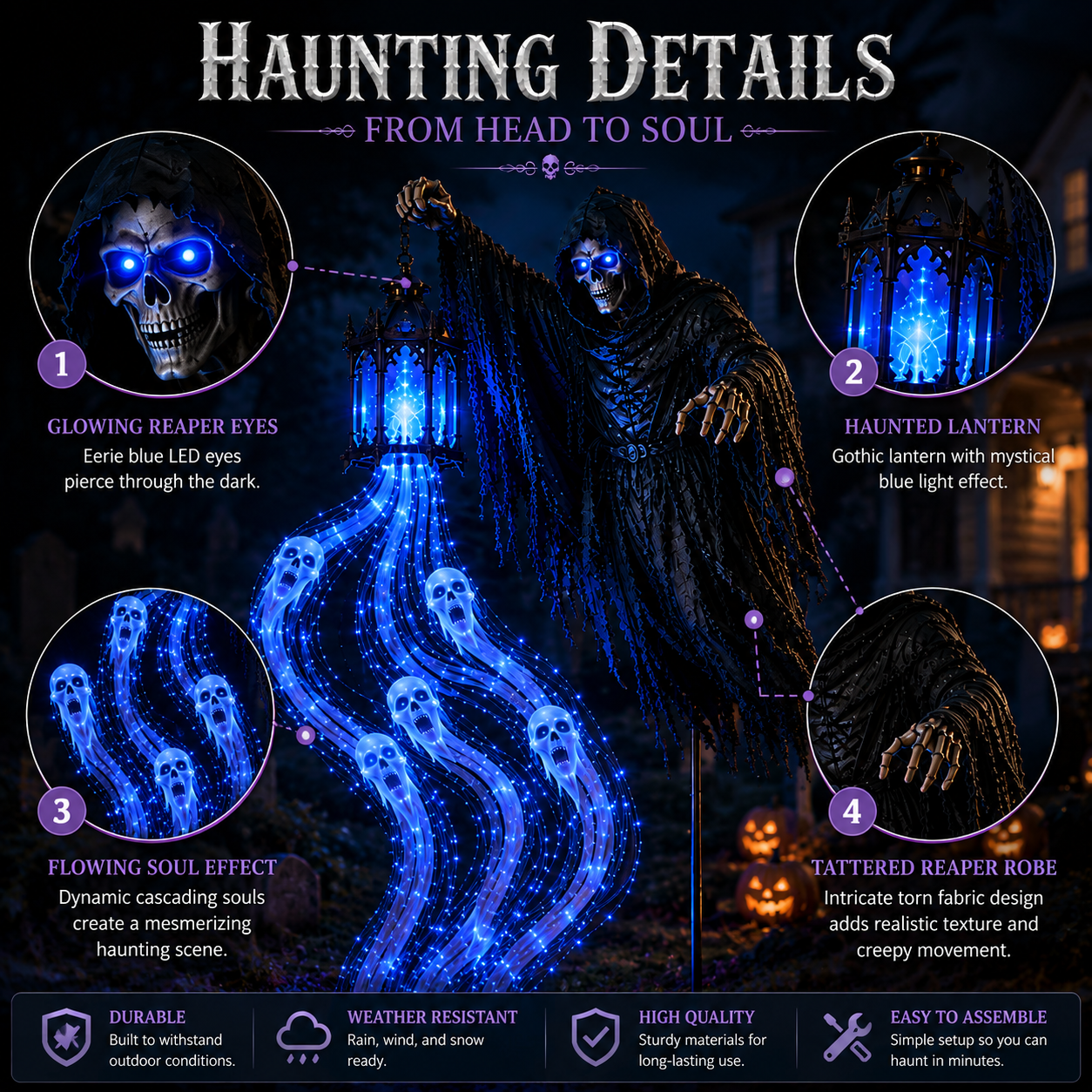 ⚡⚡⚡LAST 44 PCS LEFT!!! 🎁Today 50% OFF🎁💀Halloween Soul Harvester Animated Garden Light