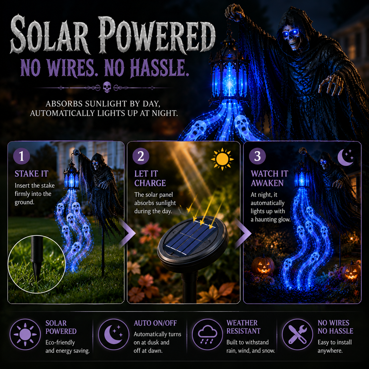 ⚡⚡⚡LAST 44 PCS LEFT!!! 🎁Today 50% OFF🎁💀Halloween Soul Harvester Animated Garden Light