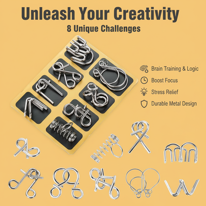 AEXZR® Metal Brain Teaser Puzzles | The Ultimate Screen-Free Challenge