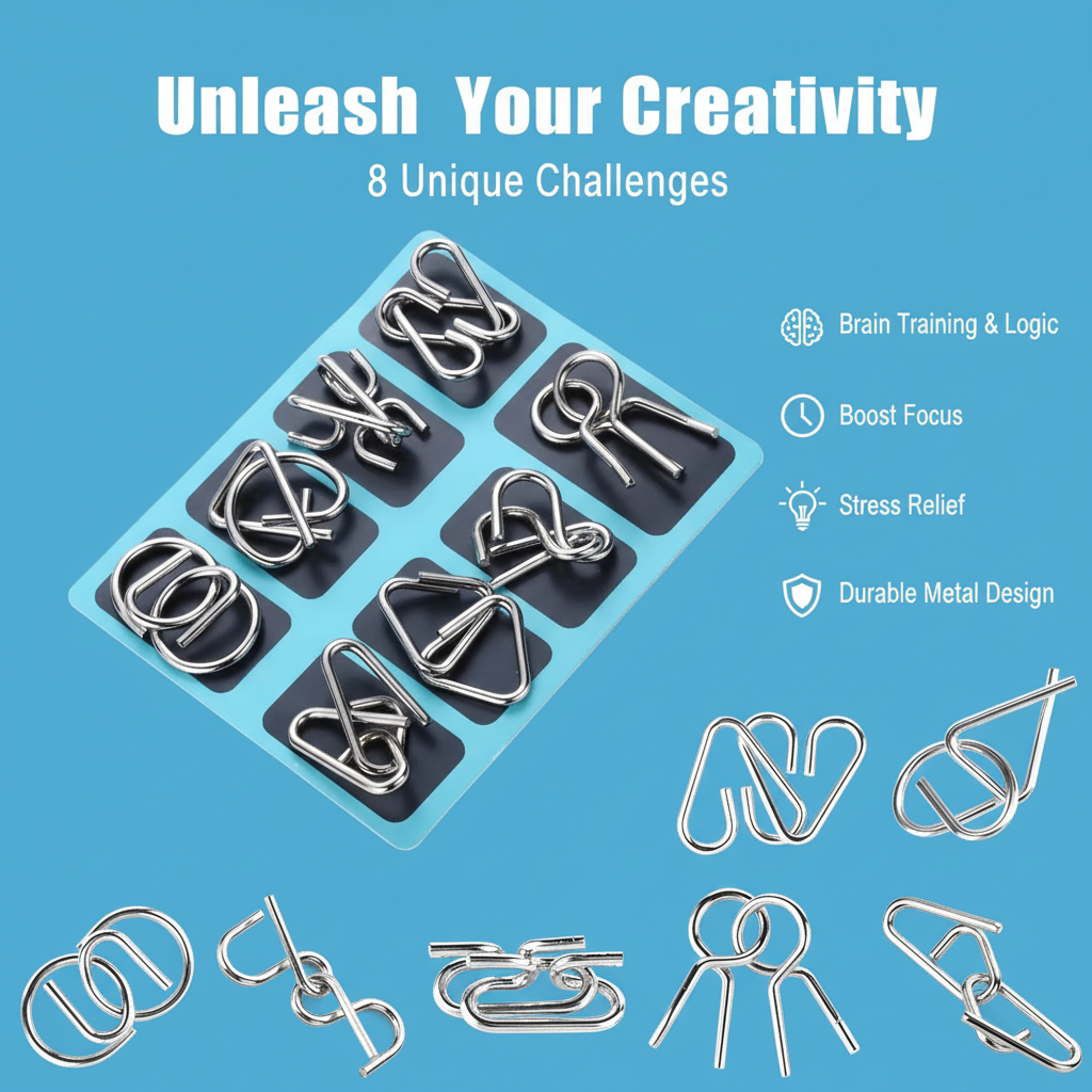 AEXZR® Metal Brain Teaser Puzzles | The Ultimate Screen-Free Challenge