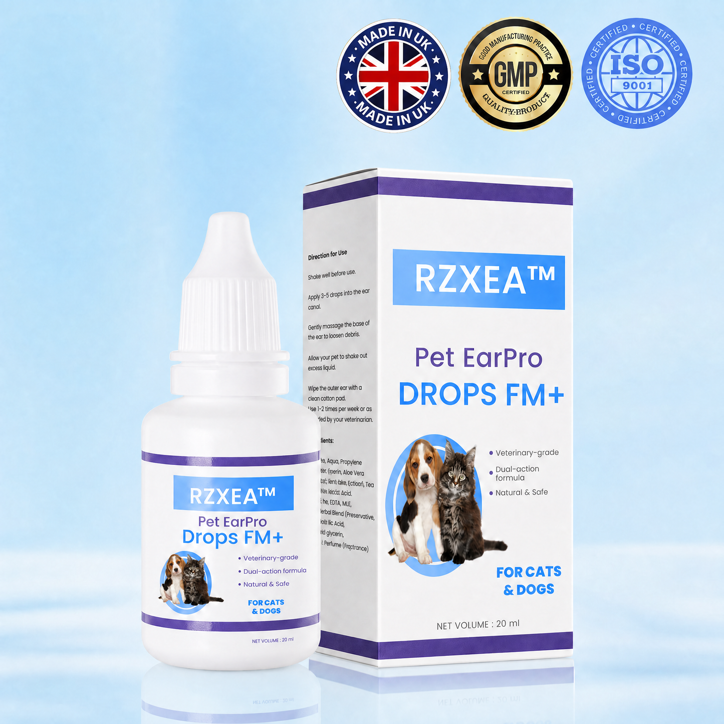 🌟 Official Store |✨ From Smelly & Itchy to Perfectly Clean Ears! RZXEA™ Pet EarPro Drops FM+