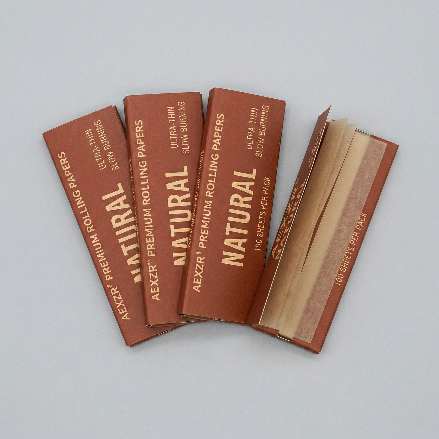 AEXZR® Bulk Rolling Papers Ultra-Thin Natural Sheets - Slow Burning - Classic Size.