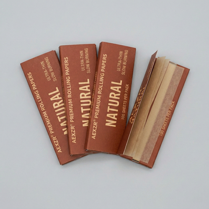 AEXZR® Bulk Rolling Papers Ultra-Thin Natural Sheets - Slow Burning - Classic Size.