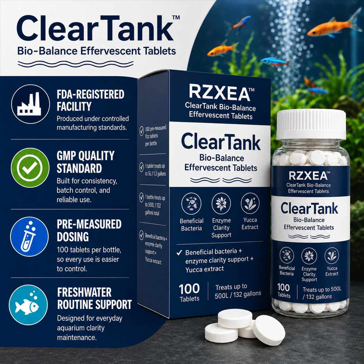 RZXEA ClearTank Bio-Balance Effervescent Tablets