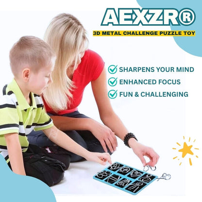 AEXZR® Metal Brain Teaser Puzzles | The Ultimate Screen-Free Challenge