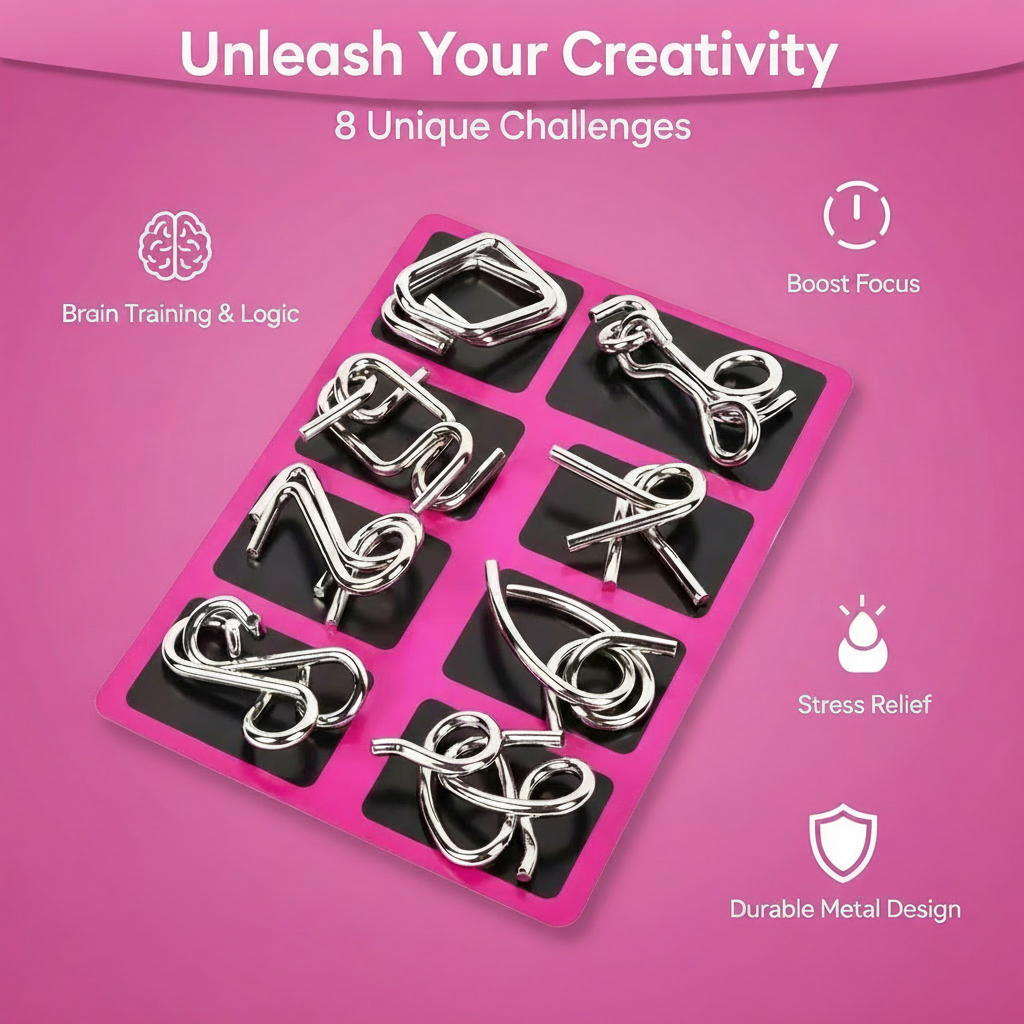 AEXZR® Metal Brain Teaser Puzzles | The Ultimate Screen-Free Challenge