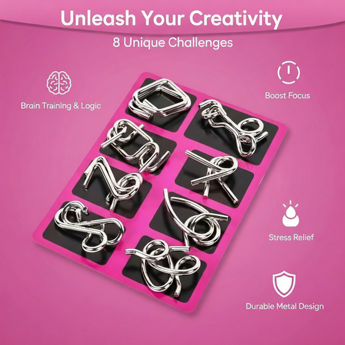 AEXZR® Metal Brain Teaser Puzzles | The Ultimate Screen-Free Challenge