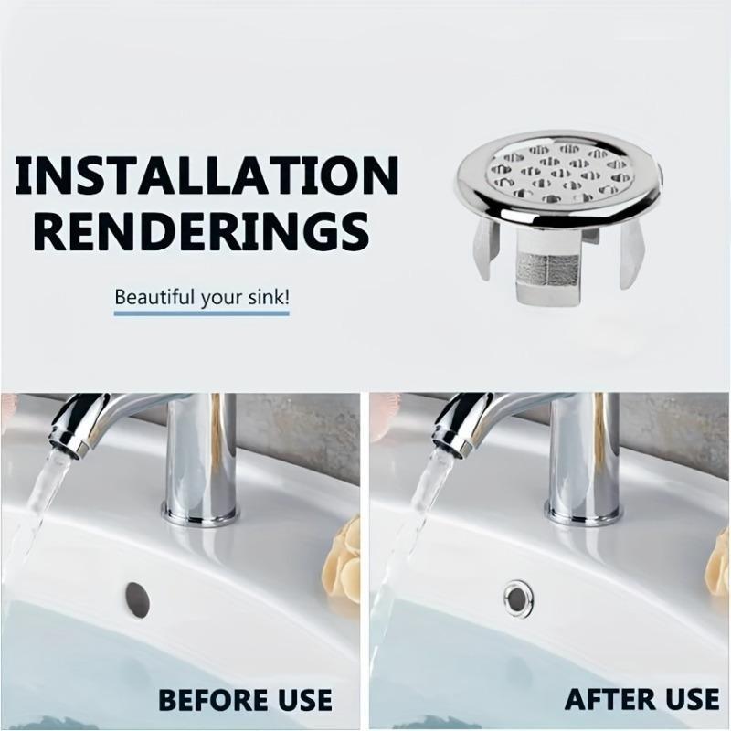 Round Bathroom Sink Basin Overflow Hole Cover